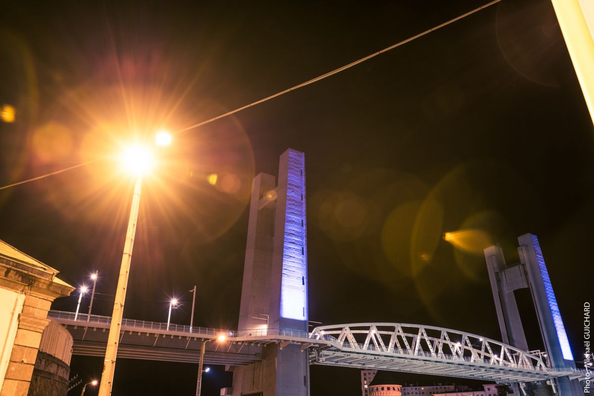 pont BREST nuit- architecture campagne nikon